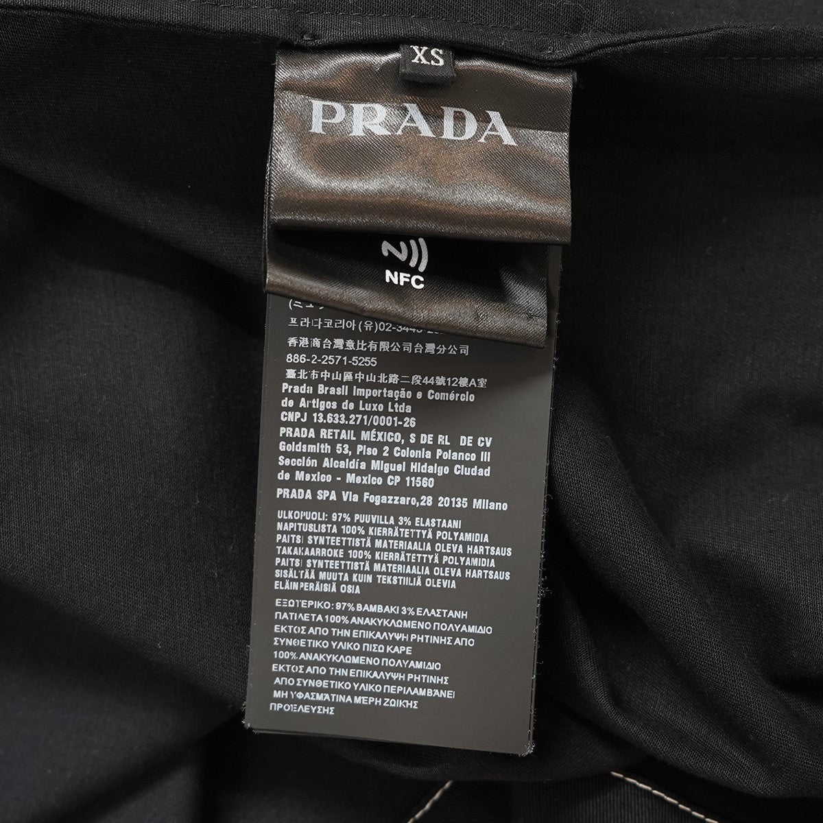 PRADA 23AW Stretch cotton shirtトライアングルプレート ロゴ コットン ギャバジン オーバーシャツ 古着・中古-7枚目のアイテム画像