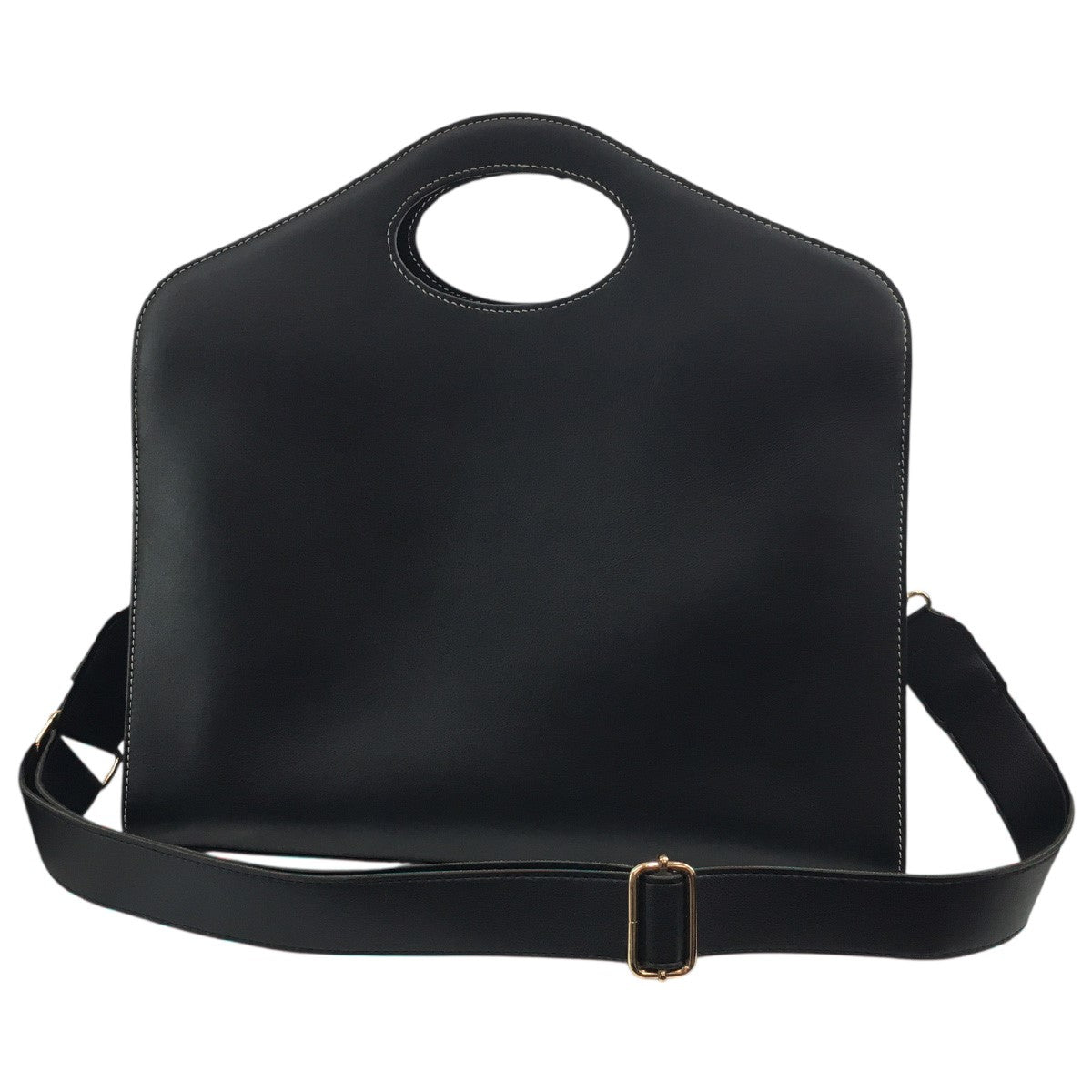 BURBERRY リカルド期 Medium Topstitched Leather Pocket Bagミディアム トップステッチ レザー ポケットバッグ ロゴ ハンド ショルダー 鞄 古着・中古-3枚目のアイテム画像