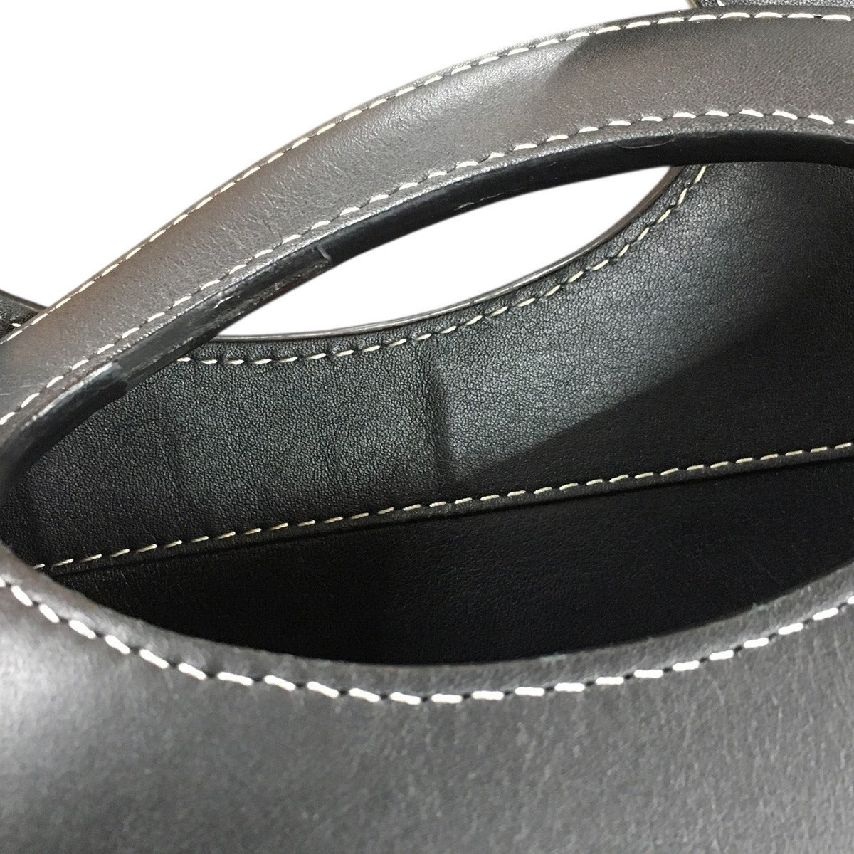 BURBERRY リカルド期 Medium Topstitched Leather Pocket Bagミディアム トップステッチ レザー ポケットバッグ ロゴ ハンド ショルダー 鞄 古着・中古-6枚目のアイテム画像