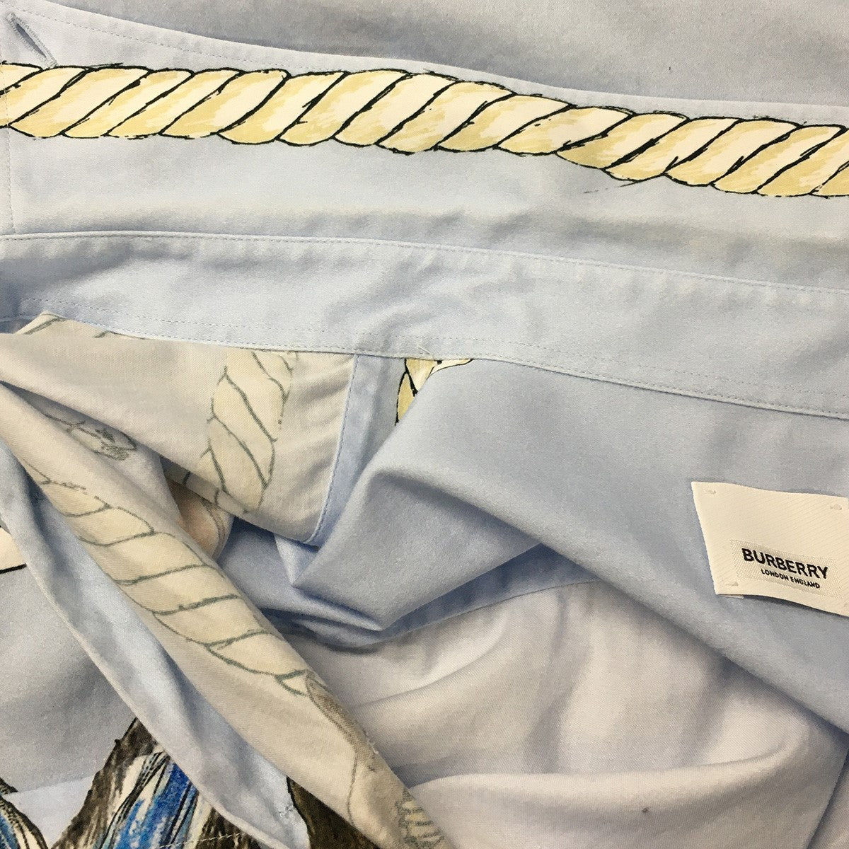 BURBERRY 21SS リカルド期 ランウェイコレクション Shark and Mermaid Print Cotton Shirtシャーク マーメイド グラフィック シャツ 古着・中古-7枚目のアイテム画像