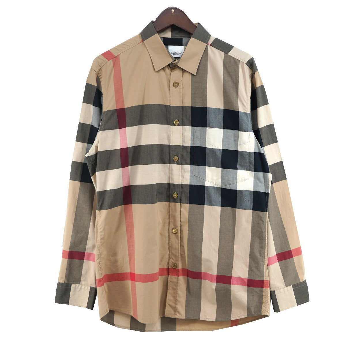 BURBERRY SLIM FIT チェック コットン ポプリン シャツ 古着・中古-1枚目のアイテム画像