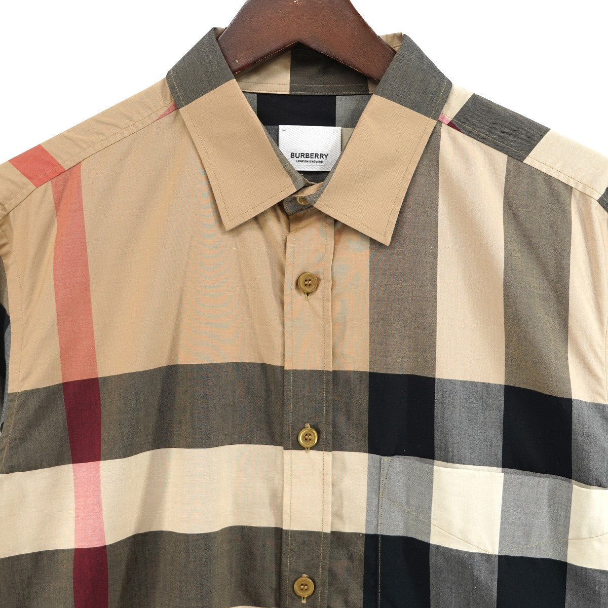 BURBERRY SLIM FIT チェック コットン ポプリン シャツ 古着・中古-2枚目のアイテム画像