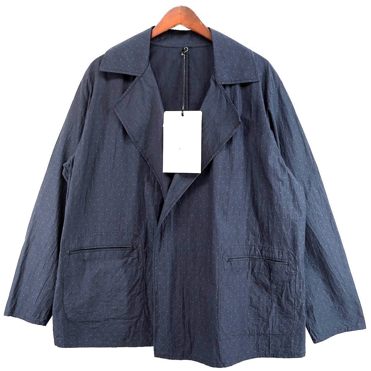 BLACKBIRD 26SS Toile Shirt (Dot) ドット柄トワルシャツ ボタンレス シャツジャケット 古着・中古-1枚目のアイテム画像