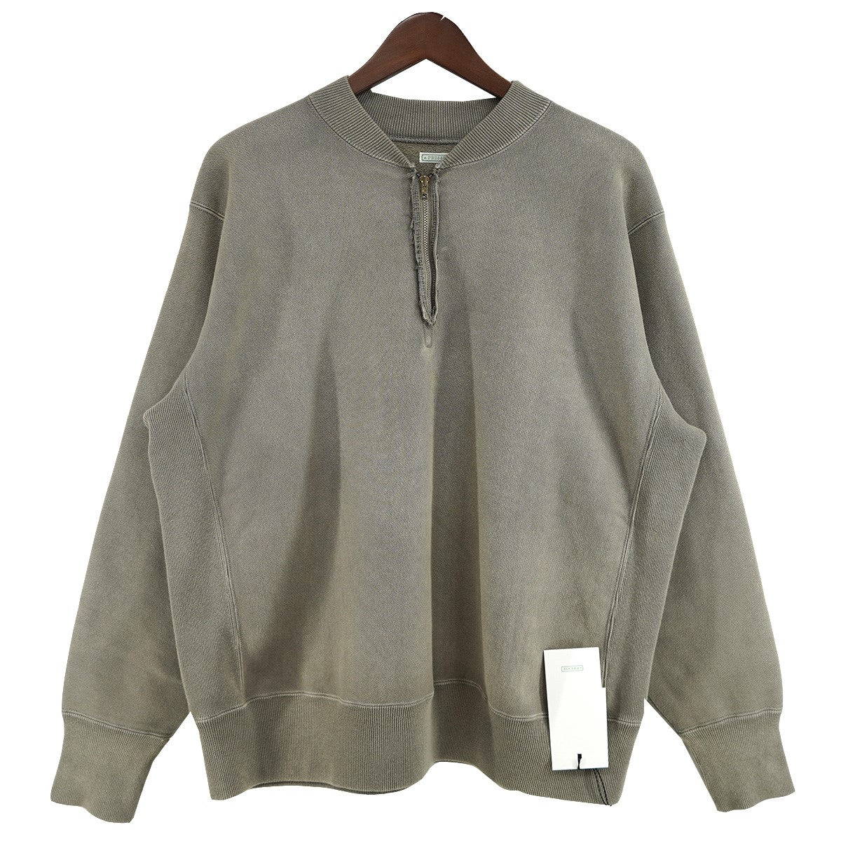 A．PRESSE 25AW Vintage Half Zip Rib Collar Sweatshirtヴィンテージ加工 ハーフジップ スウェット プルオーバー トレーナー 古着・中古-1枚目のアイテム画像
