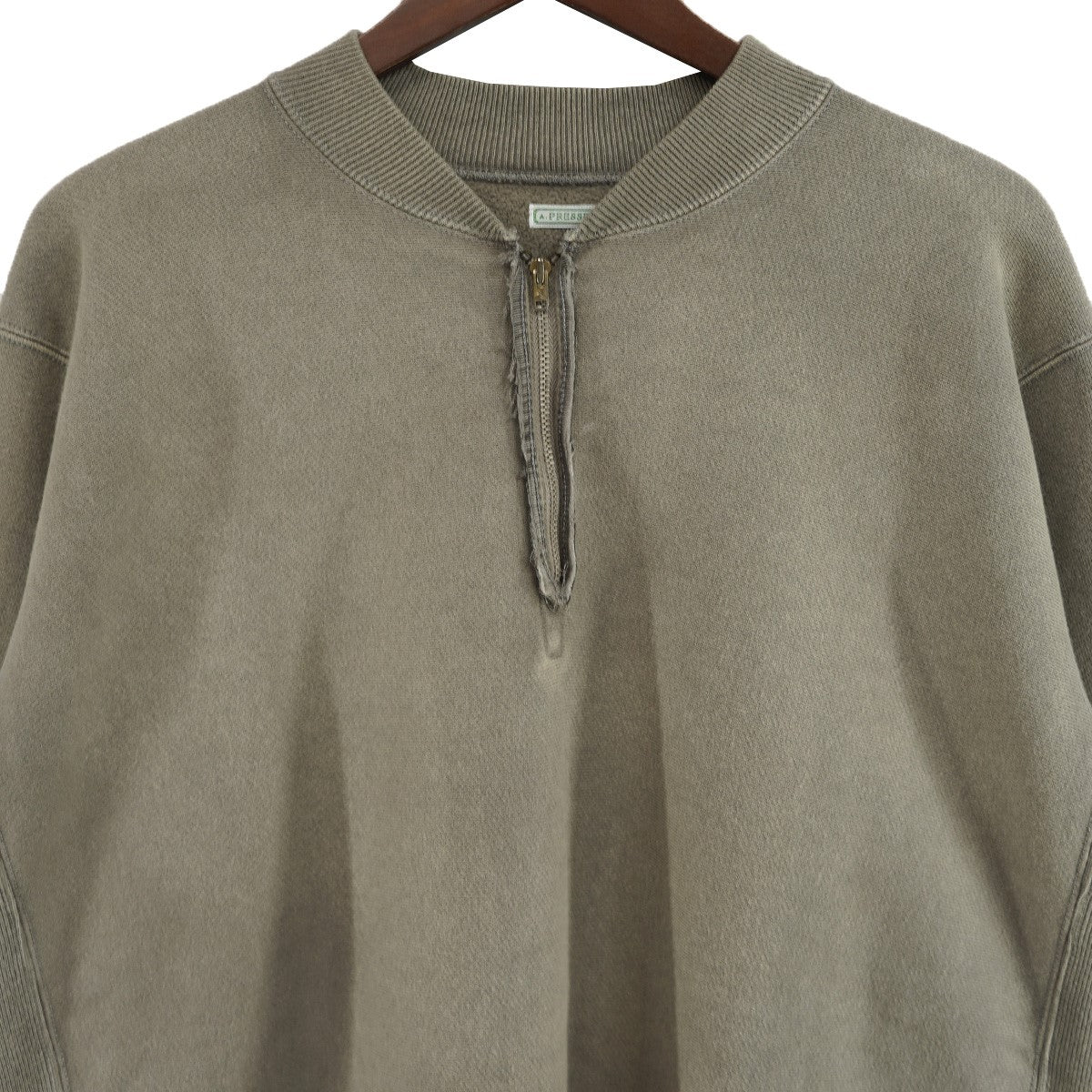 A．PRESSE 25AW Vintage Half Zip Rib Collar Sweatshirtヴィンテージ加工 ハーフジップ スウェット プルオーバー トレーナー 古着・中古-2枚目のアイテム画像