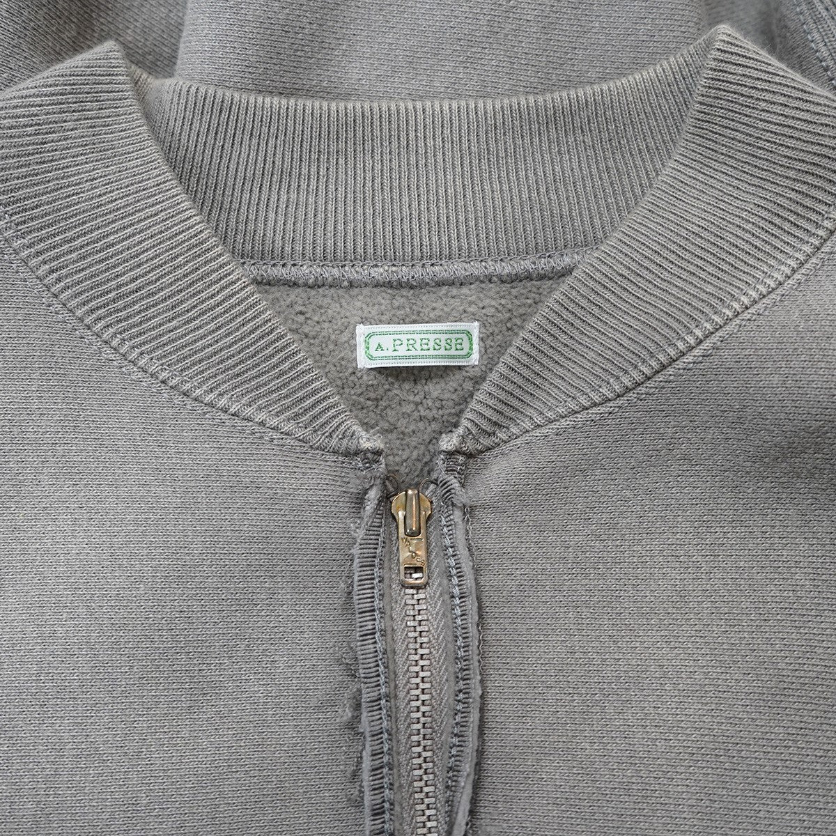 A．PRESSE 25AW Vintage Half Zip Rib Collar Sweatshirtヴィンテージ加工 ハーフジップ スウェット プルオーバー トレーナー 古着・中古-4枚目のアイテム画像