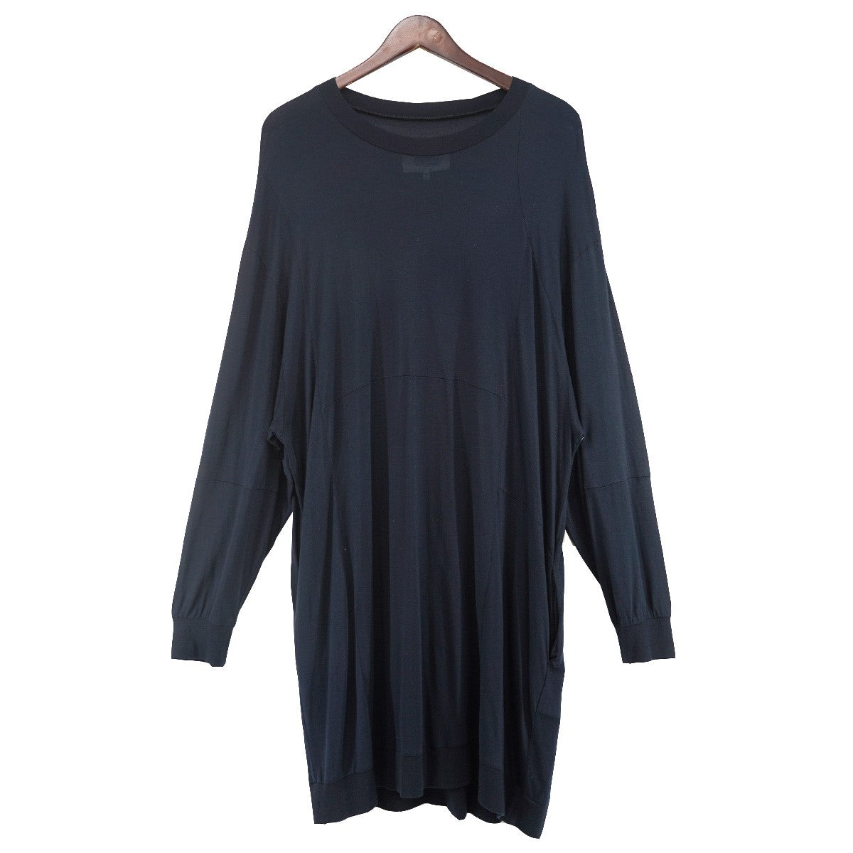 MM6 Maison Margiela レーヨンシルク オーバーサイズ 長袖Tシャツ ロンT ワンピース 古着・中古-1枚目のアイテム画像