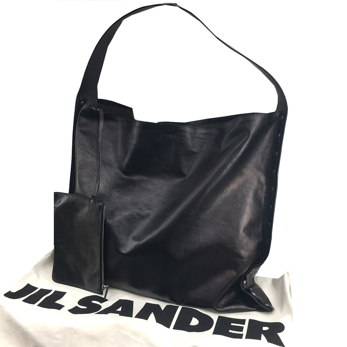 JIL SANDER Rivet Border Tote リベット スタッズ レザー トートバッグ 鞄 古着・中古-1枚目のアイテム画像