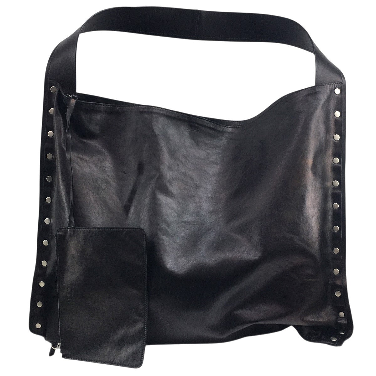 JIL SANDER Rivet Border Tote リベット スタッズ レザー トートバッグ 鞄 古着・中古-4枚目のアイテム画像