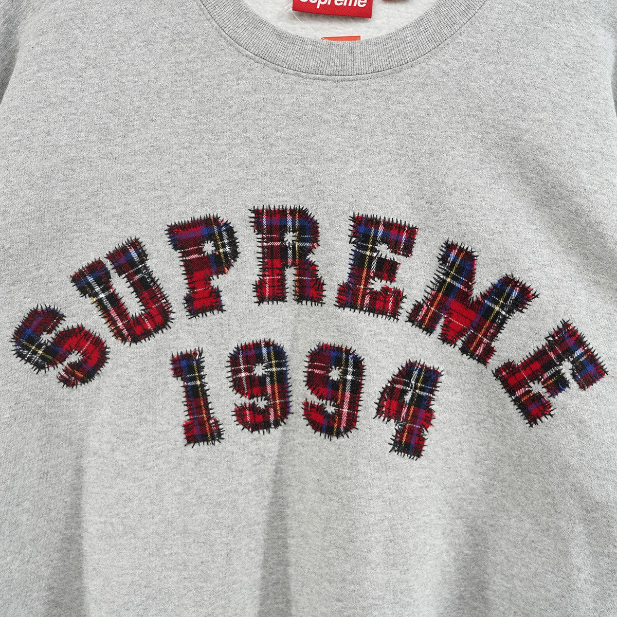 26SS Plaid Arc Crewneck Heather Greyプレイド チェック アーチ ロゴ クルーネック スウェット トレーナー