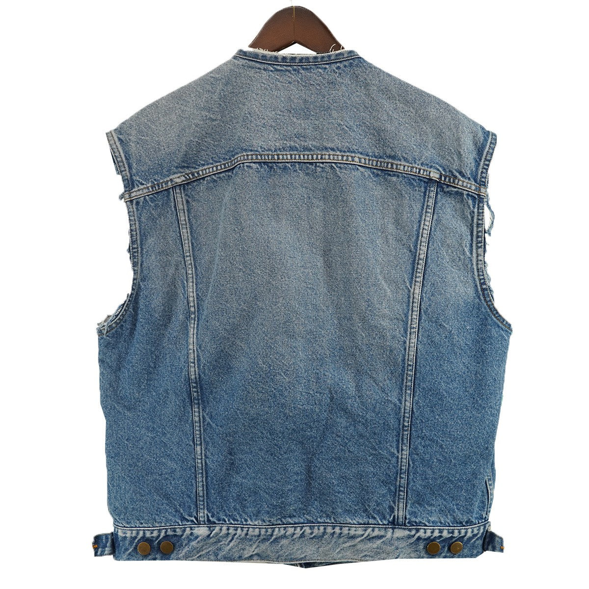 INSCRIRE 22SS Cut Off Trucker Jacketカットオフ トラッカー ジャケット デニム ノースリーブ スリーブレス ベスト 古着・中古-2枚目のアイテム画像