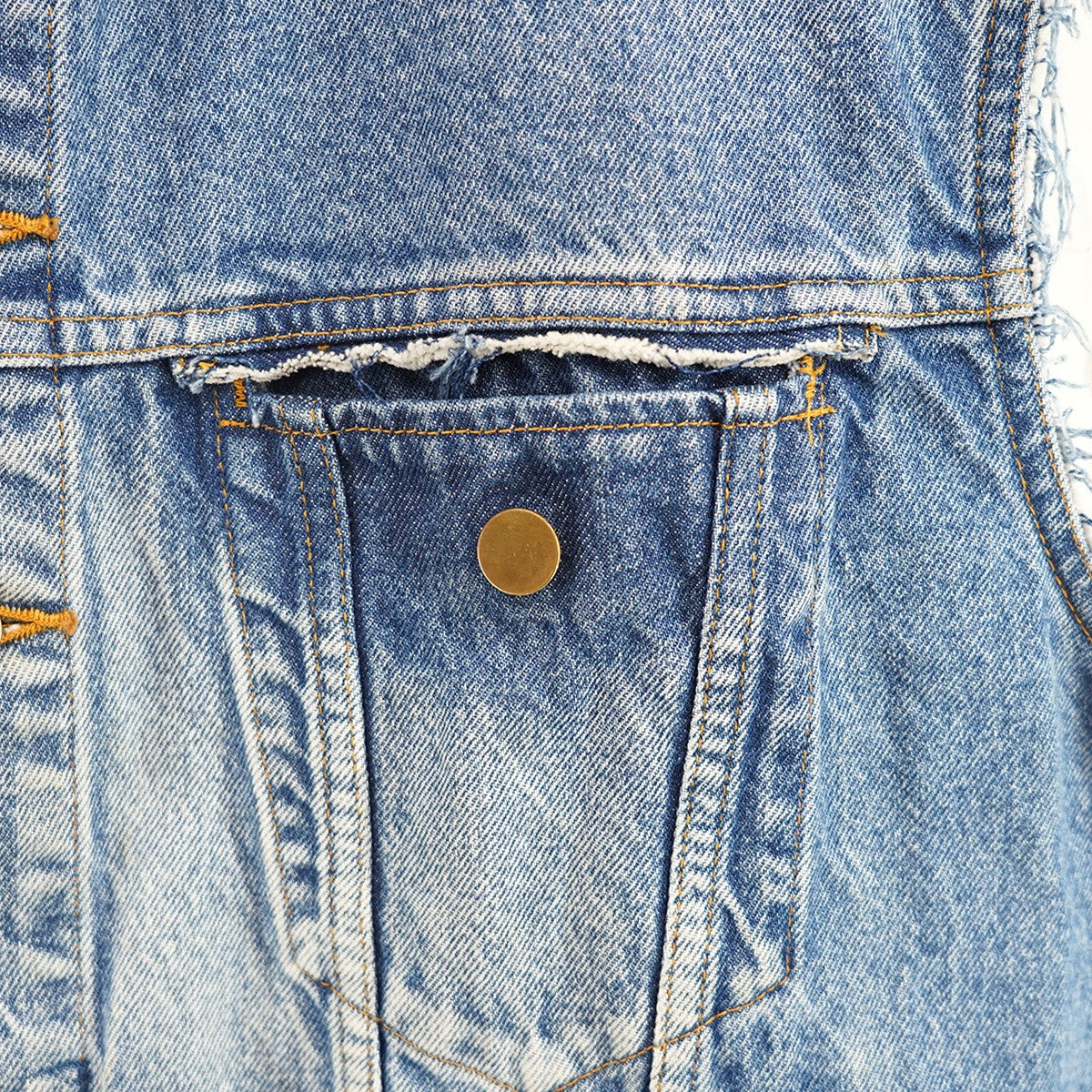 INSCRIRE 22SS Cut Off Trucker Jacketカットオフ トラッカー ジャケット デニム ノースリーブ スリーブレス ベスト 古着・中古-3枚目のアイテム画像