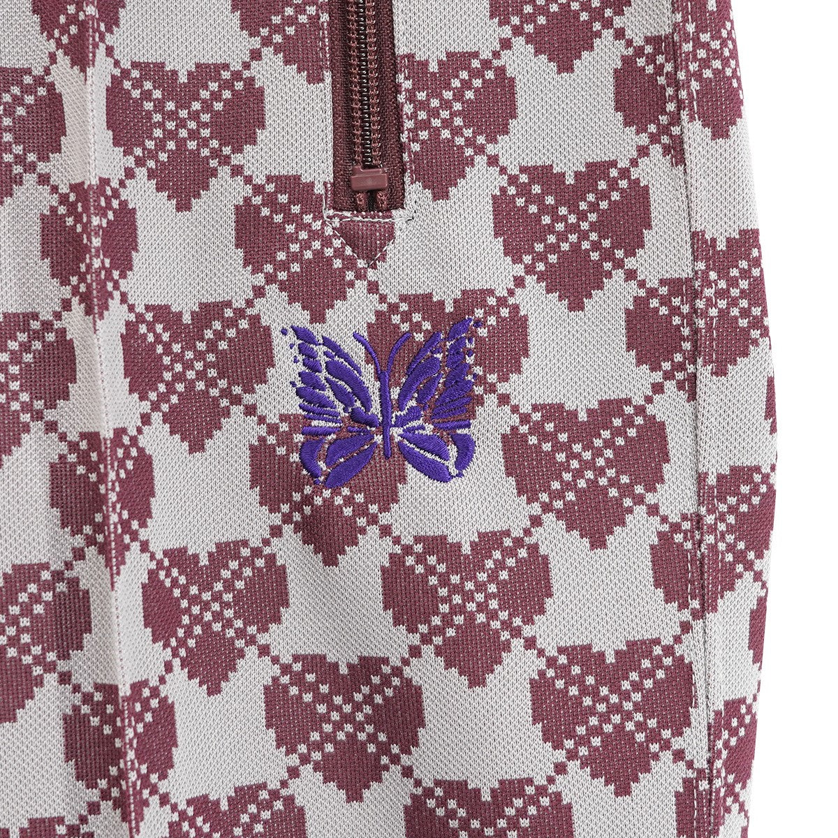 Needles 23AW Track Pant - Poly Jq． (Heart)ポリジャガード パピヨン アイコン刺繍 ハート柄 イージー トラックパンツ 古着・中古-4枚目のアイテム画像