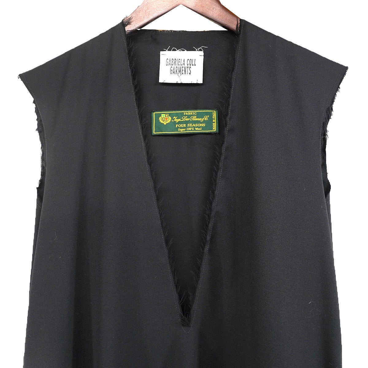 GABRIELA COLL GARMENTS×SUPER A MARKET 22AW × Loro Piana Cut Off Processed Sleeveless One-piece DressVネック カットオフ スリット ワンピース ドレス 古着・中古-3枚目のアイテム画像
