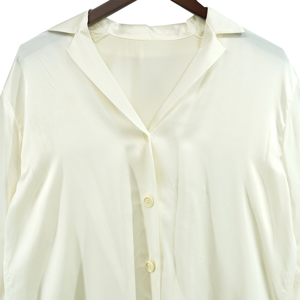 yo BIOTOP Lingerie 23SS Silk Open Collar Shirtシルク オープンカラー 開襟 シャツ 古着・中古-3枚目のアイテム画像