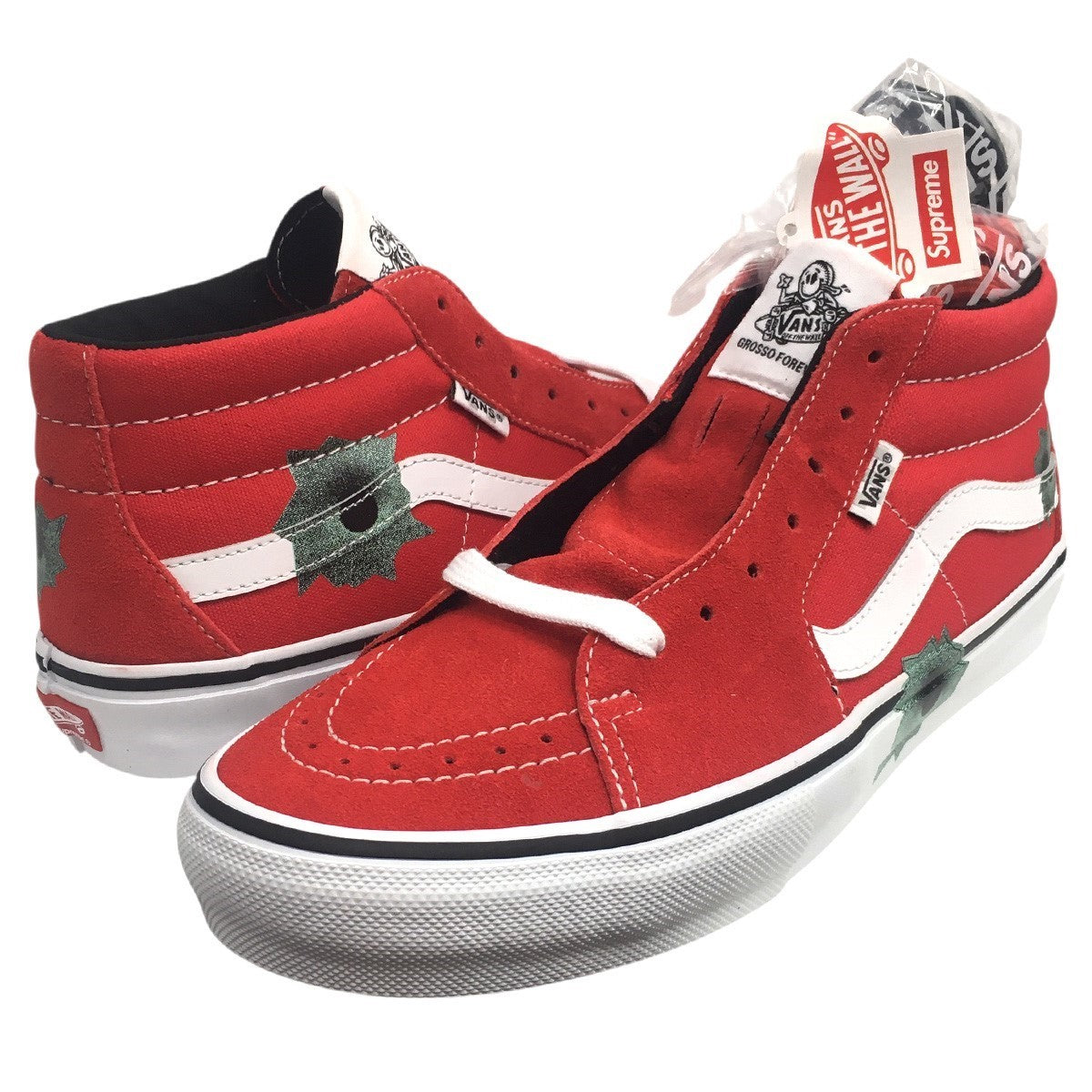 Supreme×VANS 25SS Nate Lowman × Vans Skate Grosso Mid Bullet Holeネイトローマン スケートグロッソ ミッド バレットホール フラワー スニーカー 靴 古着・中古-1枚目のアイテム画像