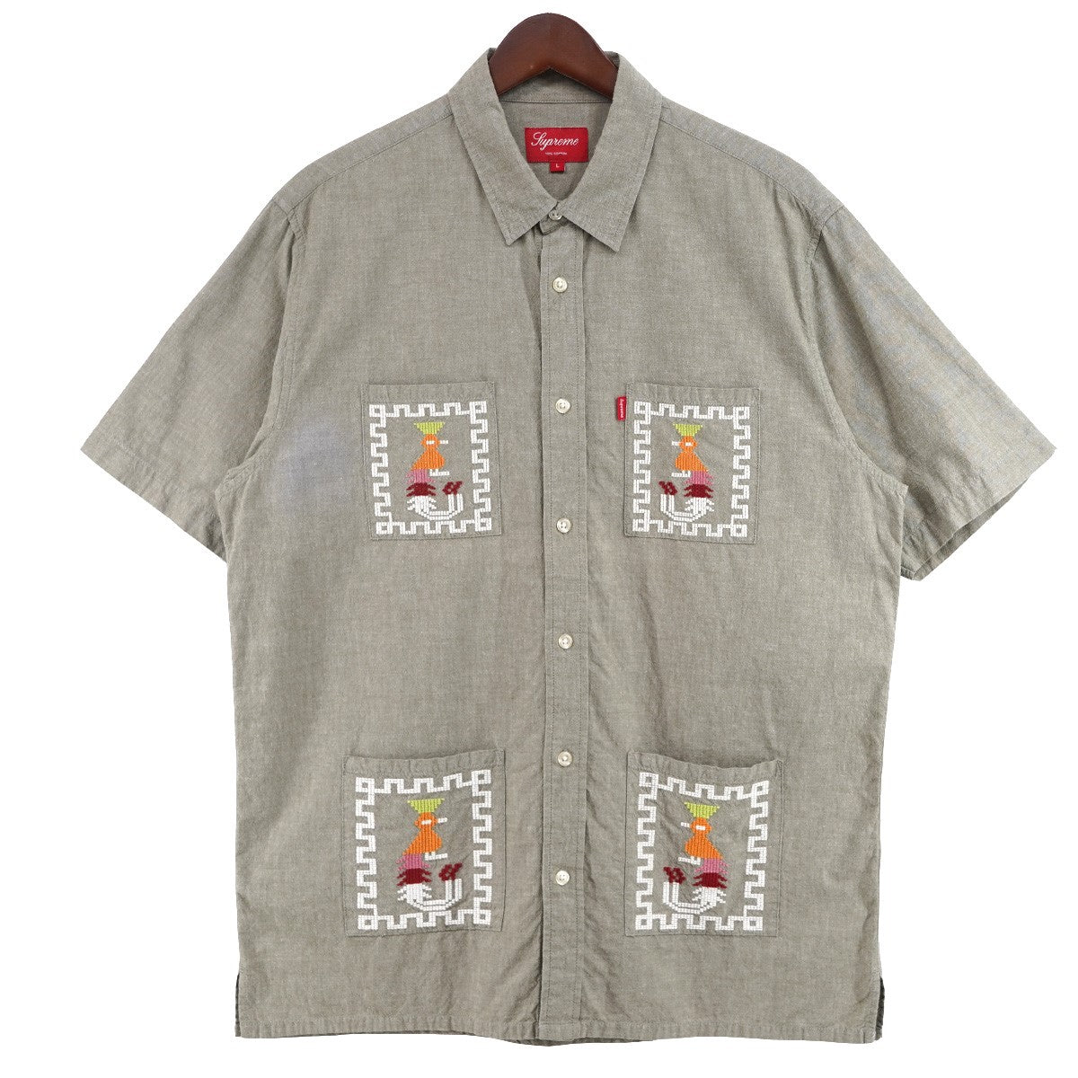 Supreme 13SS Guatemala Shirt 刺繍 グアテマラシャツ 半袖シャツ 古着・中古-1枚目のアイテム画像
