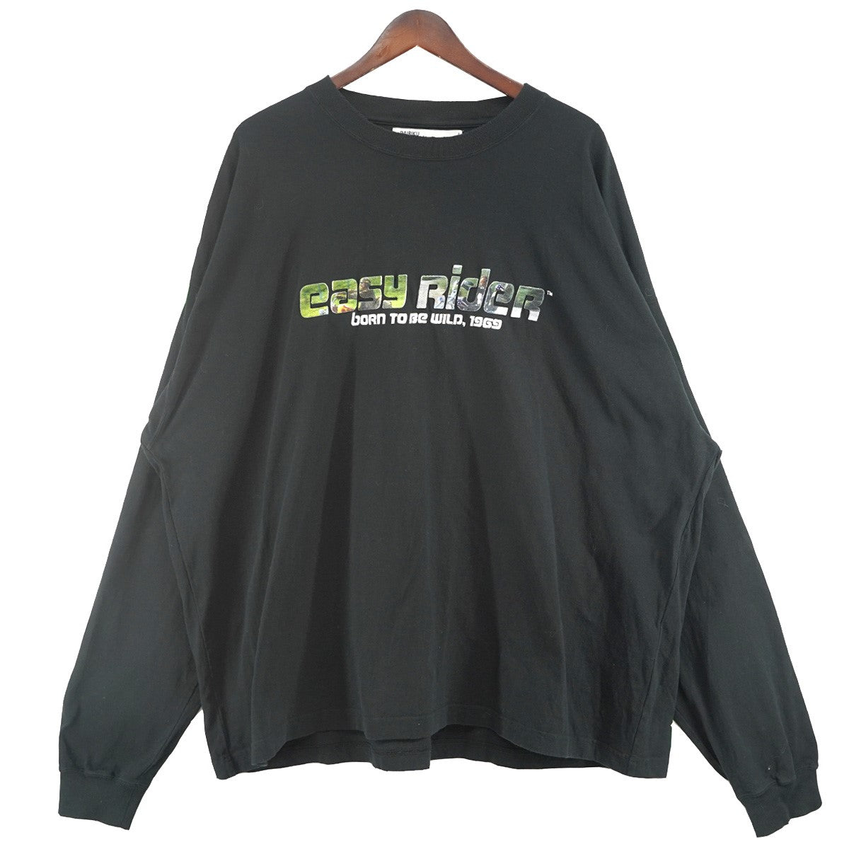 DAIRIKU 25SS easy Rider Embroidery ＆ Print Tee ダメージ加工 オーバーサイズイージー ライダー エンブロイダリー 刺繍 ロゴ ロンT 長袖 ロングスリーブTシャツ 古着・中古-1枚目のアイテム画像