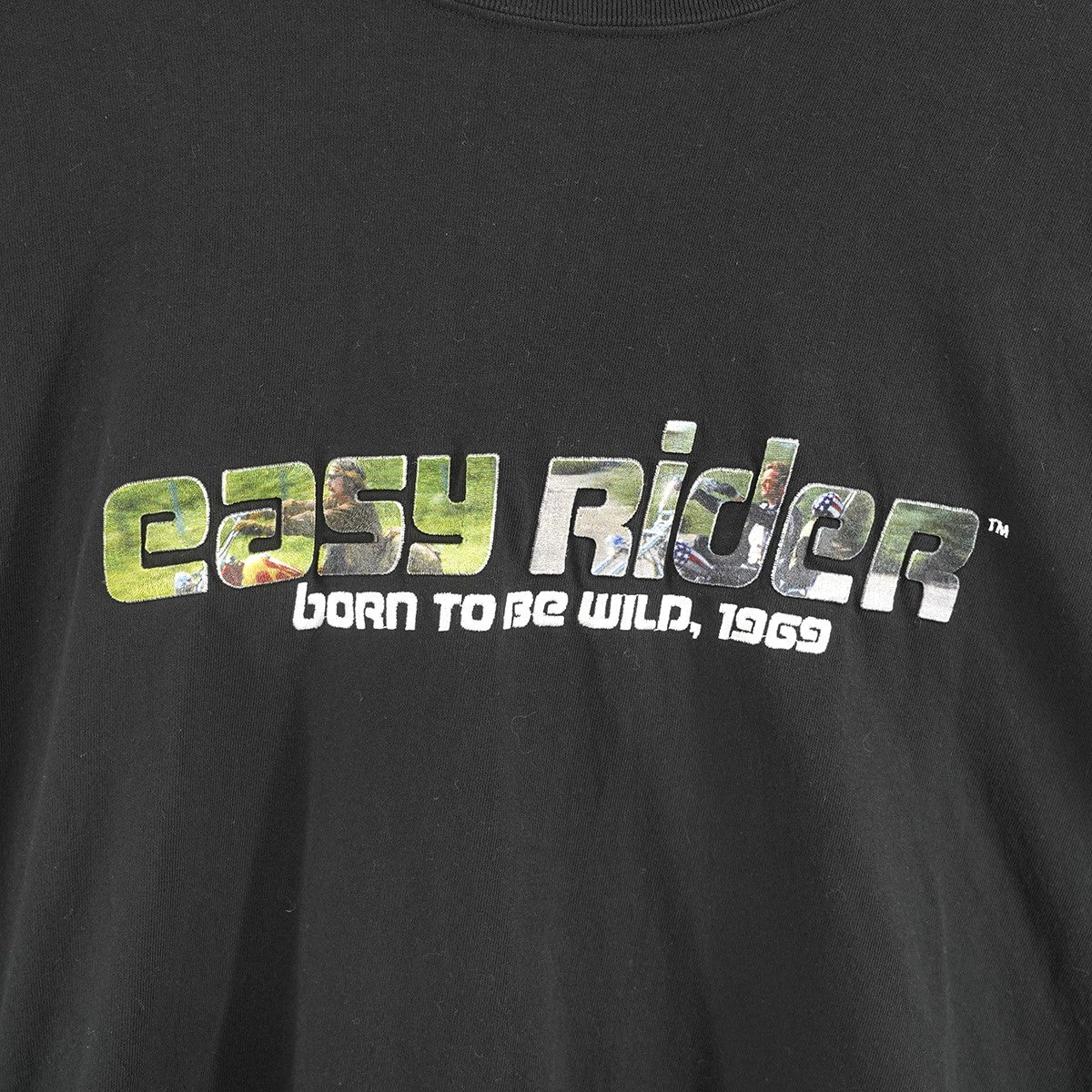 DAIRIKU 25SS easy Rider Embroidery ＆ Print Tee ダメージ加工 オーバーサイズイージー ライダー エンブロイダリー 刺繍 ロゴ ロンT 長袖 ロングスリーブTシャツ 古着・中古-2枚目のアイテム画像