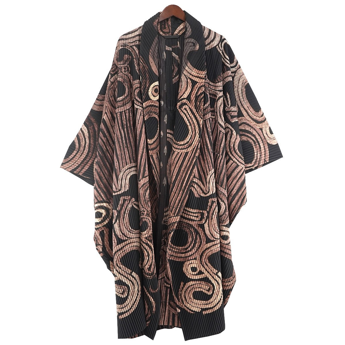 HOMME PLISSE ISSEY MIYAKE 17AW SUIEN Pleated Gown Coat粋円 プリーツ ロング 羽織 ガウンコート 古着・中古-1枚目のアイテム画像