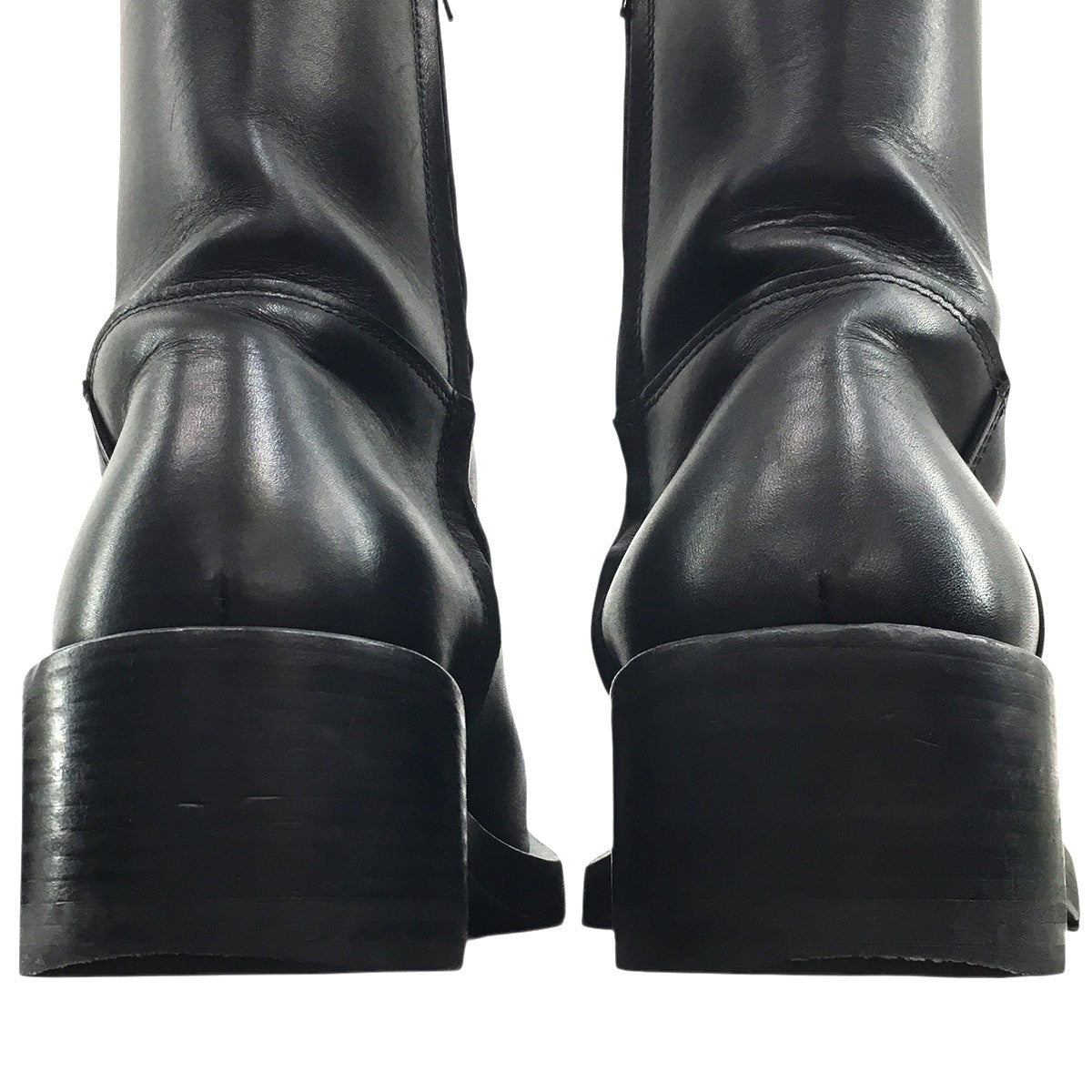 BALENCIAGA 23AW デムナ期 Santiago サンティアゴスクエアトゥ ボリュームソール サイドジップ レザー ブーツ シューズ 靴 古着・中古-7枚目のアイテム画像