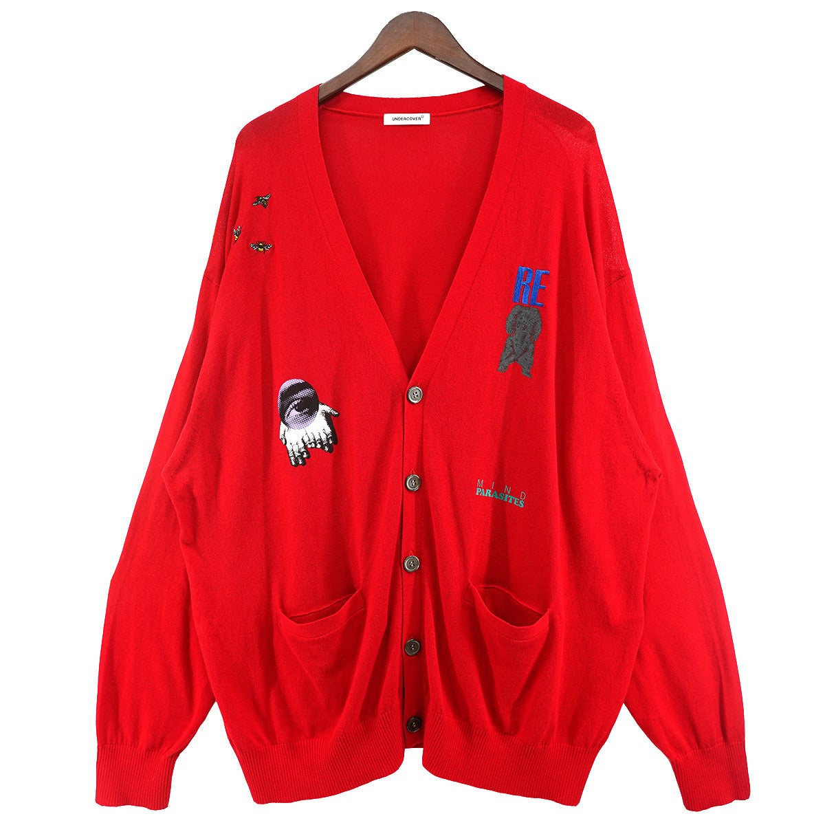UNDERCOVER 26SS Motif Collage Knit Cardiganモチーフコラージュニットカーディガン 古着・中古-1枚目のアイテム画像