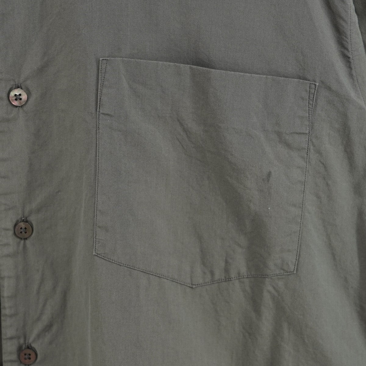 BLURHMS 22SS High Count Chambray Washed Shirt貝 シェルボタン ハイカウント シャンブレー ウォッシュド シャツ 古着・中古-4枚目のアイテム画像