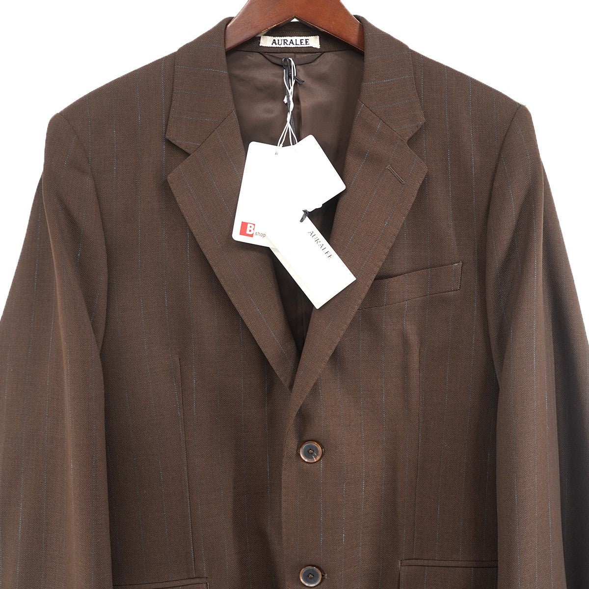 AURALEE 23SS HARD TWIST WOOL PANAMA STRIPE JACKETハードツイスト ウール パナマ織り ストライプ柄 ジャケット 古着・中古-3枚目のアイテム画像