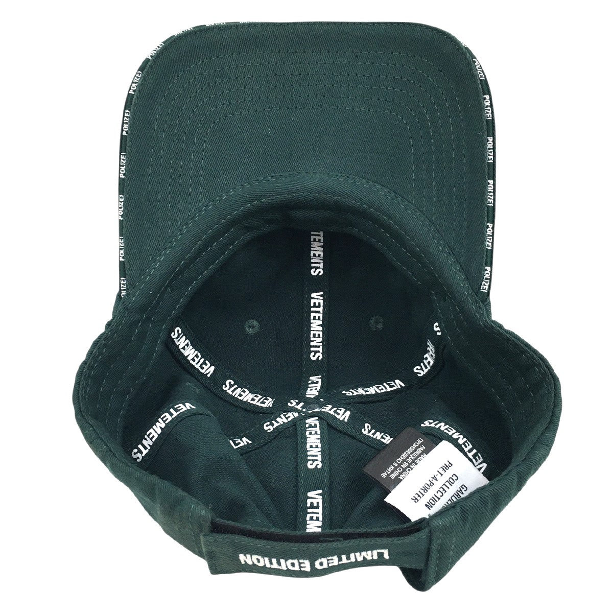VETEMENTS(ヴェトモン) POLIZEI CAP ロゴ 刺繍 キャップ 帽子