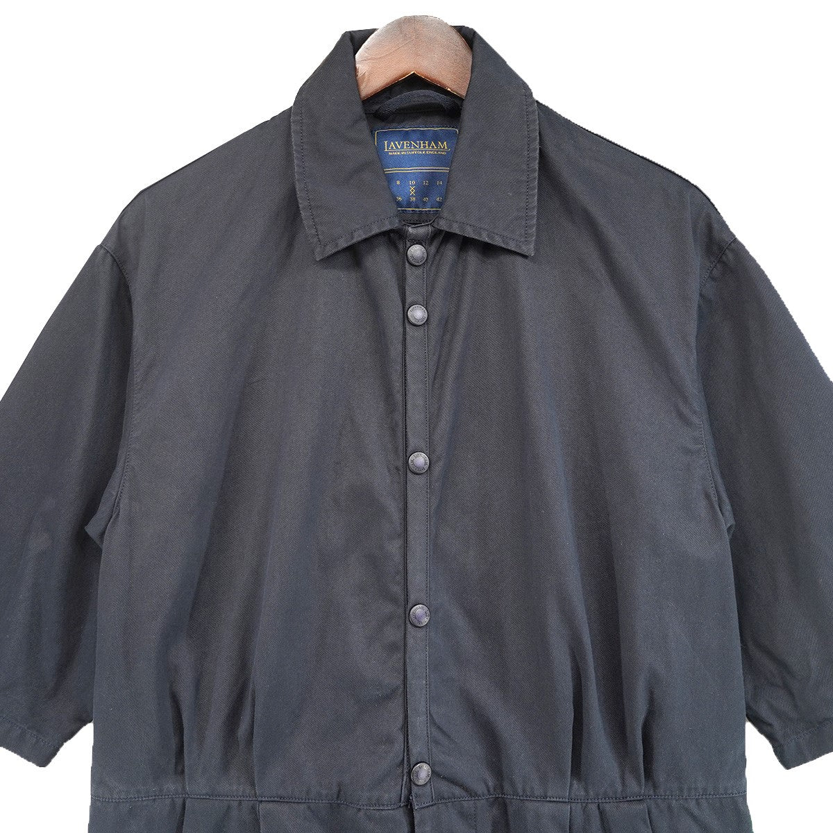 LAVENHAM 23SS Short Sleeve Jumpsuit ショートスリーブジャンプスーツコットンツイル スナップボタン ギャザー テーパード オールインワン ワークウェア 古着・中古-3枚目のアイテム画像