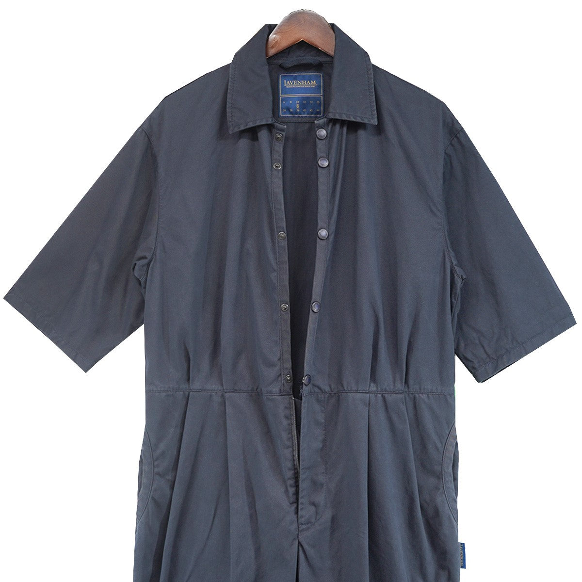 LAVENHAM 23SS Short Sleeve Jumpsuit ショートスリーブジャンプスーツコットンツイル スナップボタン ギャザー テーパード オールインワン ワークウェア 古着・中古-7枚目のアイテム画像