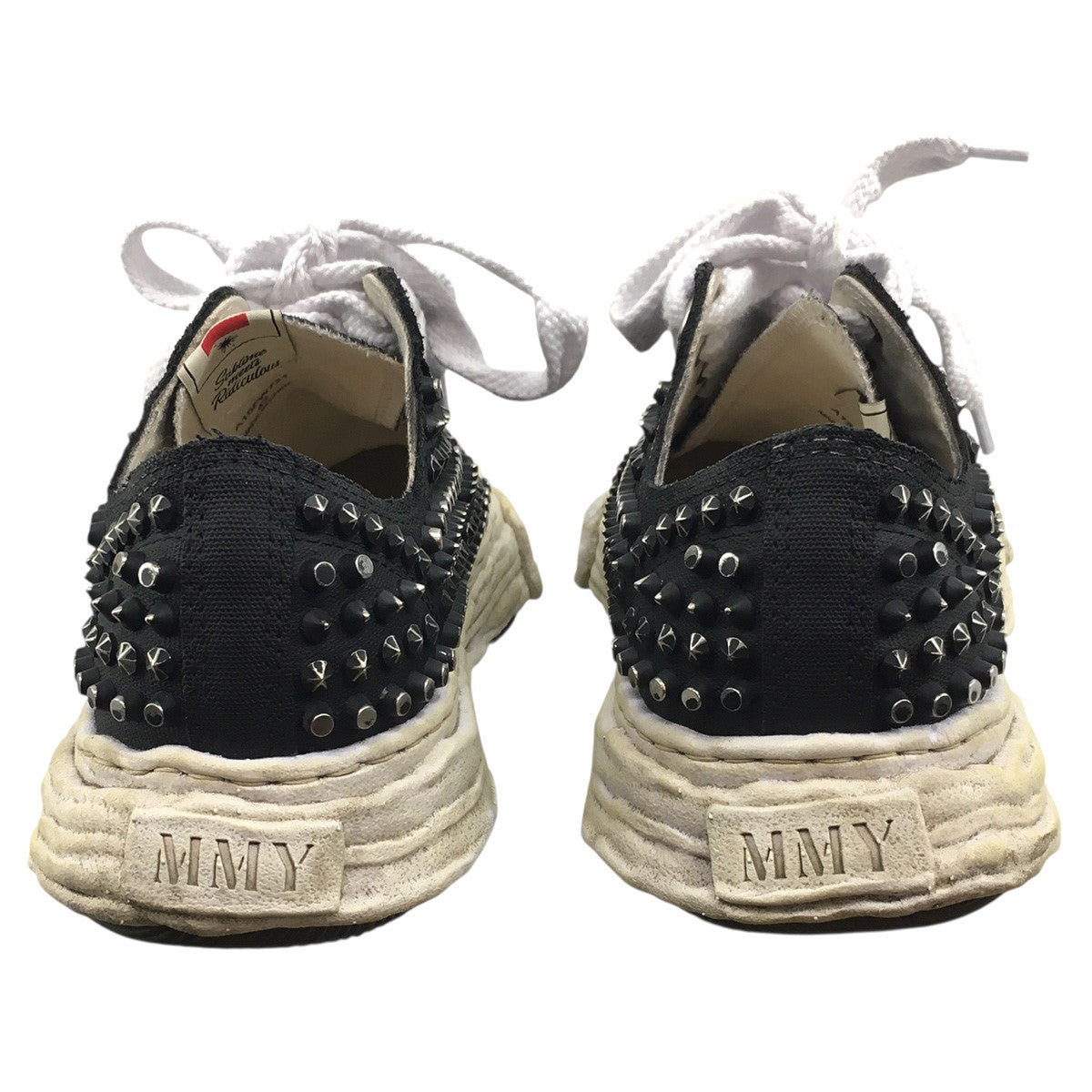 Maison MIHARA YASUHIRO PETERSON 23／ORIGINAL SOLE STUDDED PAINT CANVAS LOW-TOP SNEAKERヴィンテージ加工 スタッズ スニーカー シューズ 靴 古着・中古-5枚目のアイテム画像
