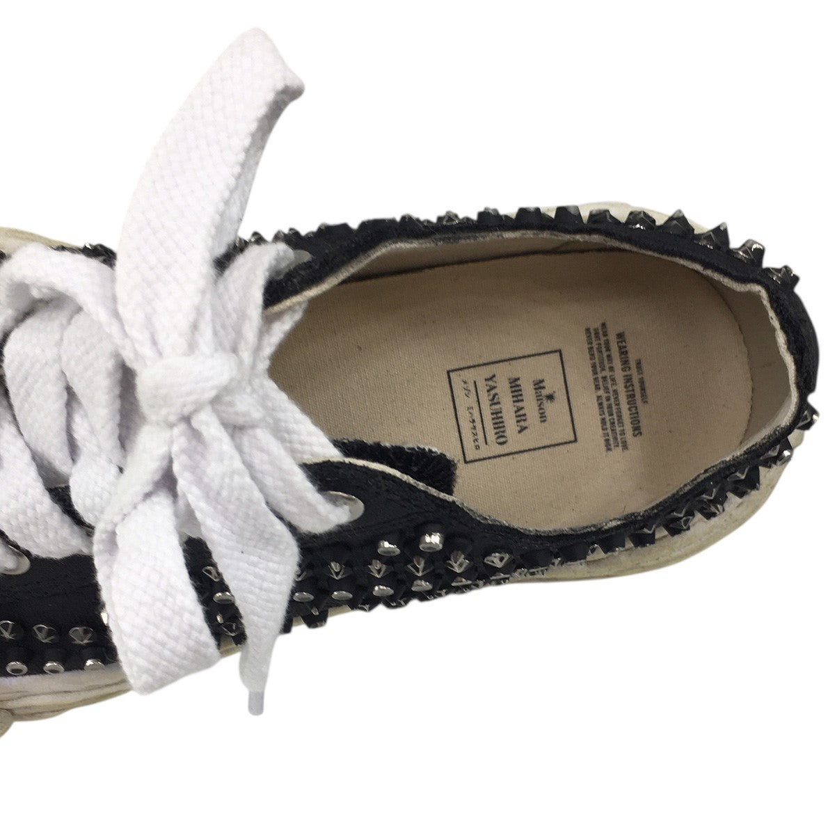 Maison MIHARA YASUHIRO PETERSON 23／ORIGINAL SOLE STUDDED PAINT CANVAS LOW-TOP SNEAKERヴィンテージ加工 スタッズ スニーカー シューズ 靴 古着・中古-7枚目のアイテム画像