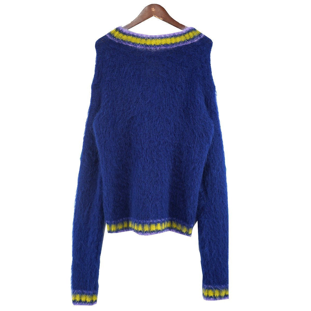 MARNI 23AW FUZZY WUZZY モヘア Vネック カレッジ ニット セーター 古着・中古-3枚目のアイテム画像