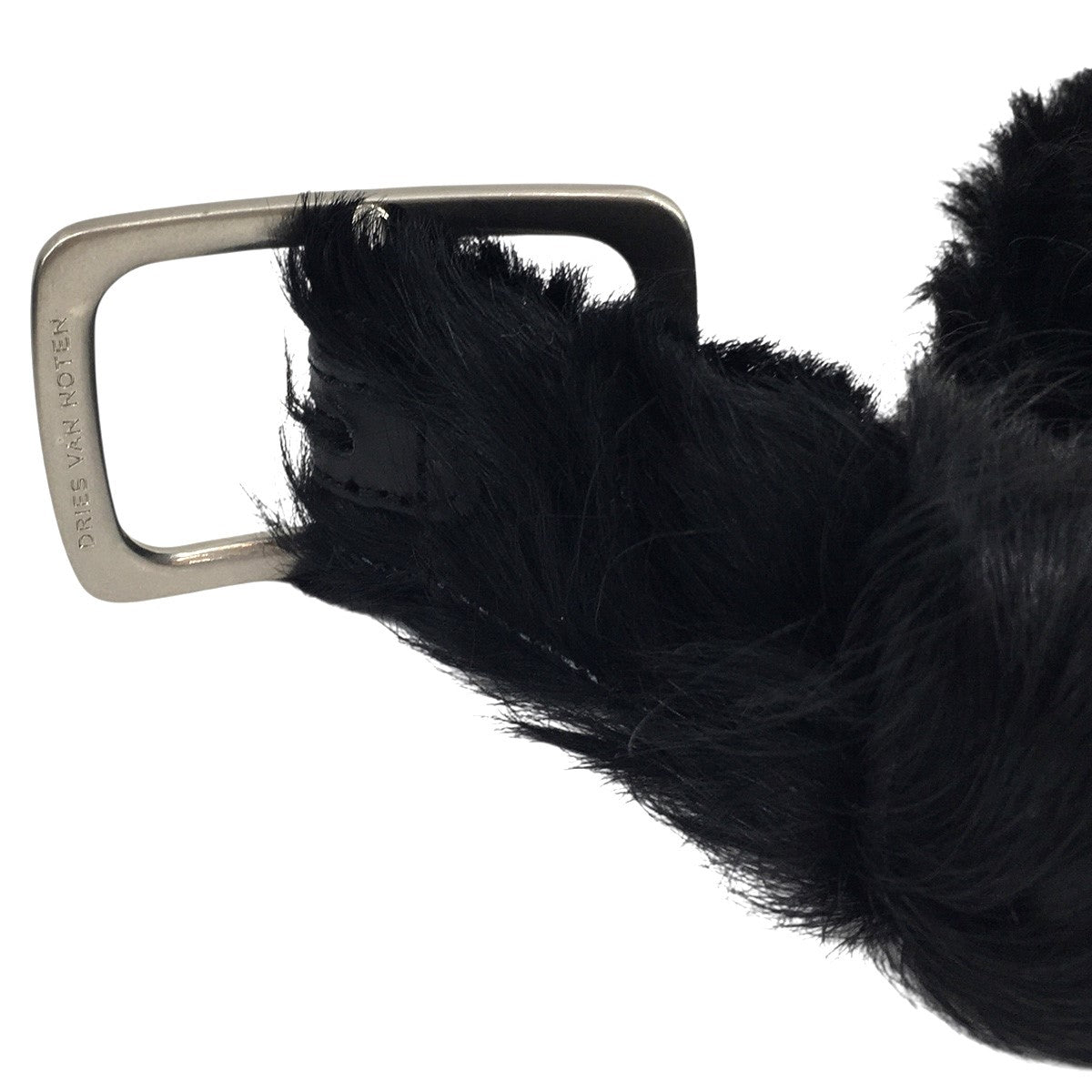 DRIES VAN NOTEN 23AW Calf Hair Studded Beltカーフヘア ハラコ メタル スタッズ ベルト 古着・中古-4枚目のアイテム画像