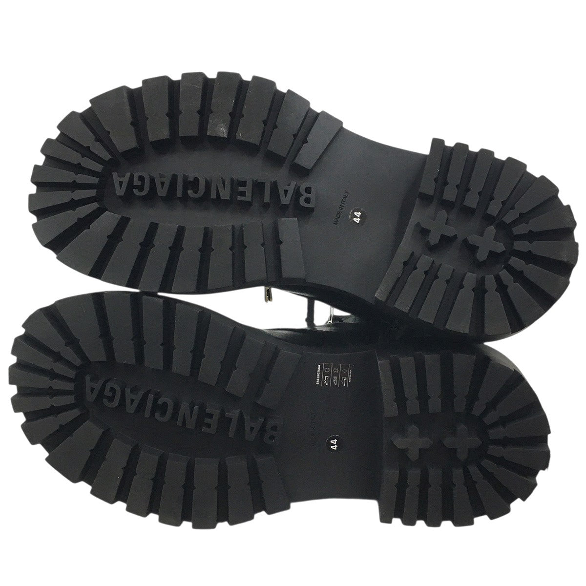 BALENCIAGA デムナ期 24AW Hummer Lace-Up Bootie チャーム付きVintage ヴィンテージ加工 ボリュームソール ハマー サイドジップ レザー ブーツ 靴 古着・中古-8枚目のアイテム画像