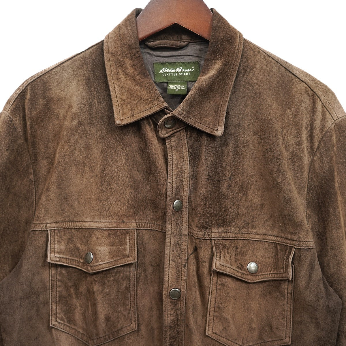 Eddie Bauer 90s?00s Vintage SEATTLE SUEDE シアトルスエードピッグレザー シャツジャケット 古着・中古-3枚目のアイテム画像