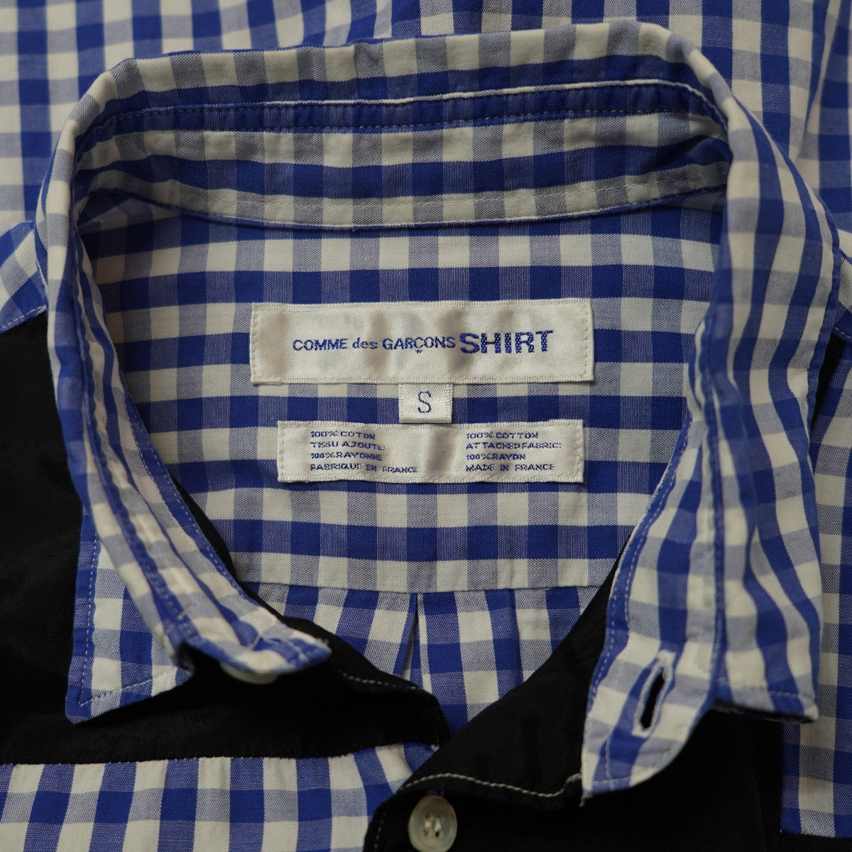 COMME des GARCONS SHIRT 11SS 切替 パッチワーク ギンガムチェックシャツ 古着・中古-4枚目のアイテム画像