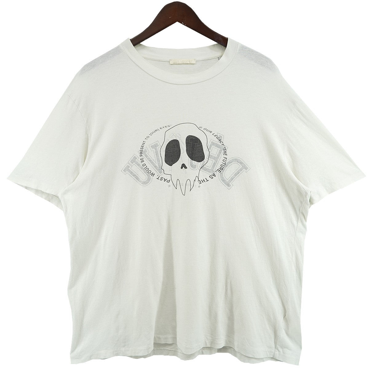 OUR LEGACY 22SS BOX T-SHIRT Maverick Deja Vu Print スカル グラフィックリバース プッシュスルー プリント ボックスシルエット ワイド 半袖 シャツ 古着・中古-1枚目のアイテム画像