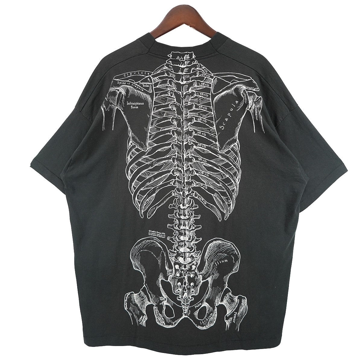 VINTAGE 90s Leslie Arwin Skeleton Print Design Teeレスリーアーウィン スケルトン プリント デザイン Tシャツ 古着・中古-2枚目のアイテム画像