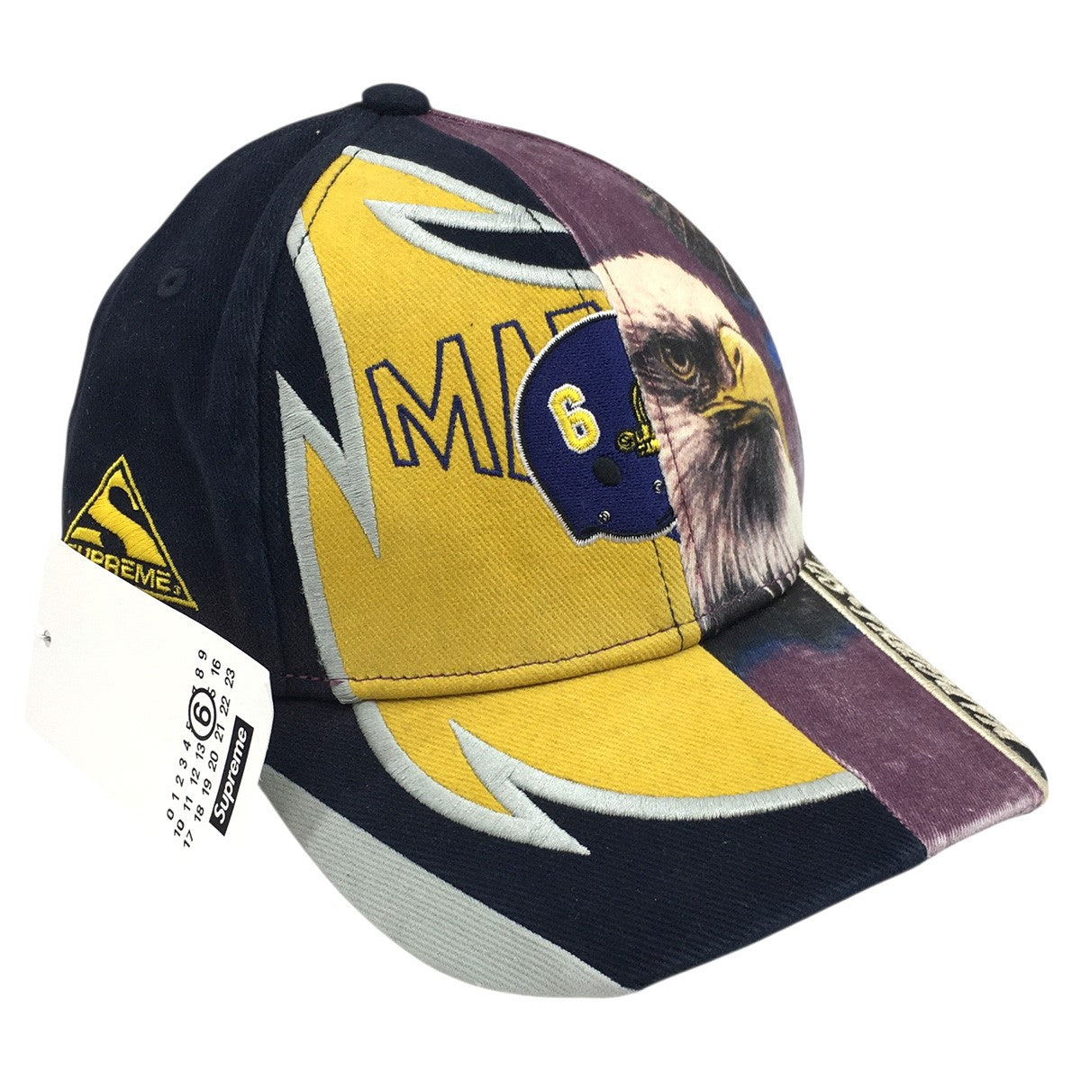 Supreme×MM6 Maison Margiela 26SS MM6 Maison Margiela Split 6-Panelロゴ ヴィンテージ加工 再構築 メゾンマルジェラ スプリット 6パネル キャップ 帽子 古着・中古-1枚目のアイテム画像