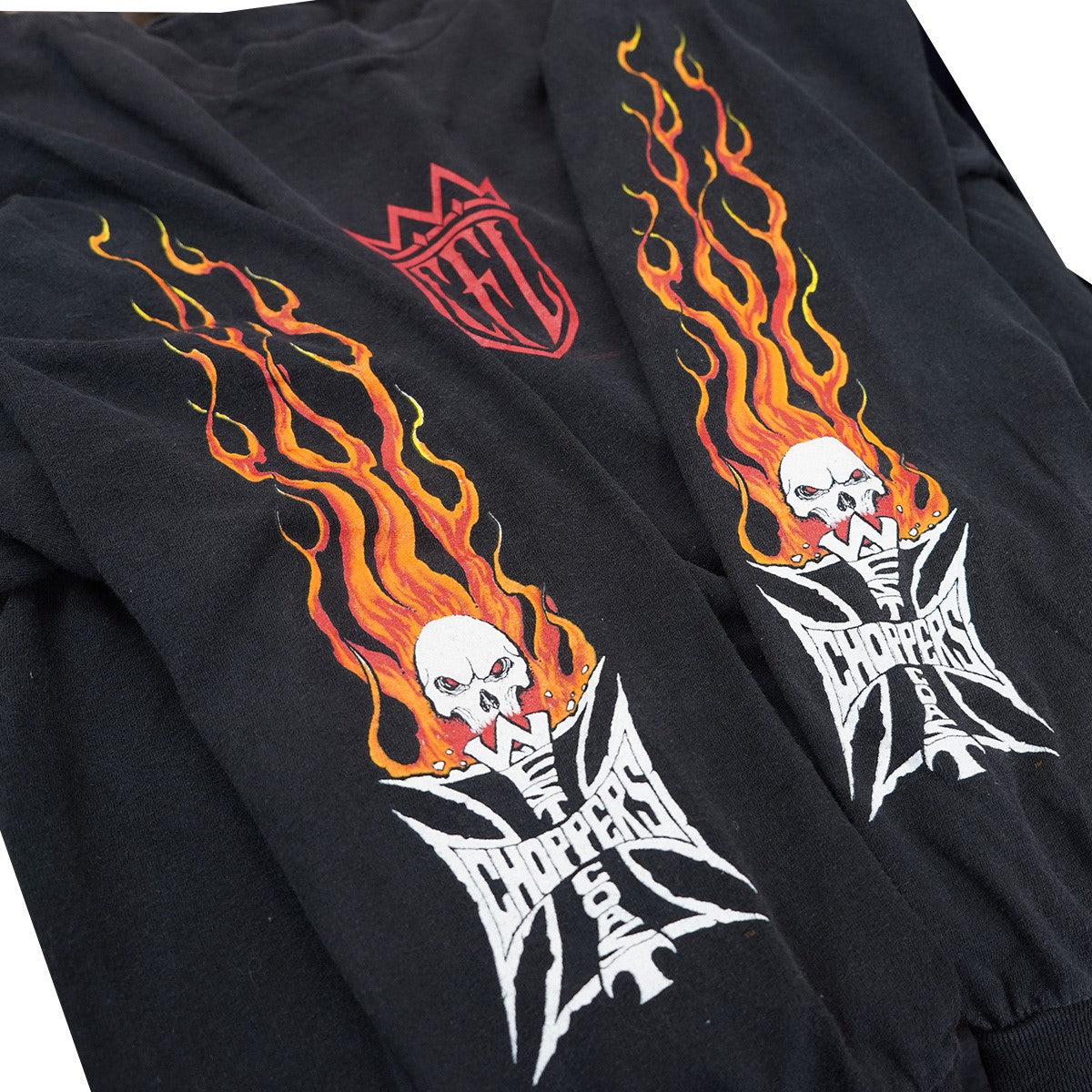 SOUTH WEST CHOPPERS 袖ロゴ ロンT スカル アイアンクロス VINTAGE(ヴィンテージ) 2003年 00s WEST COAST CHOPPERS CFL Skull