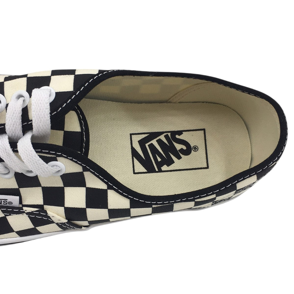 VANS Authentic PRIMARY CHECK BLACK／WHITEチェッカー柄 チェッカーボード スニーカー シューズ 靴 古着・中古-6枚目のアイテム画像
