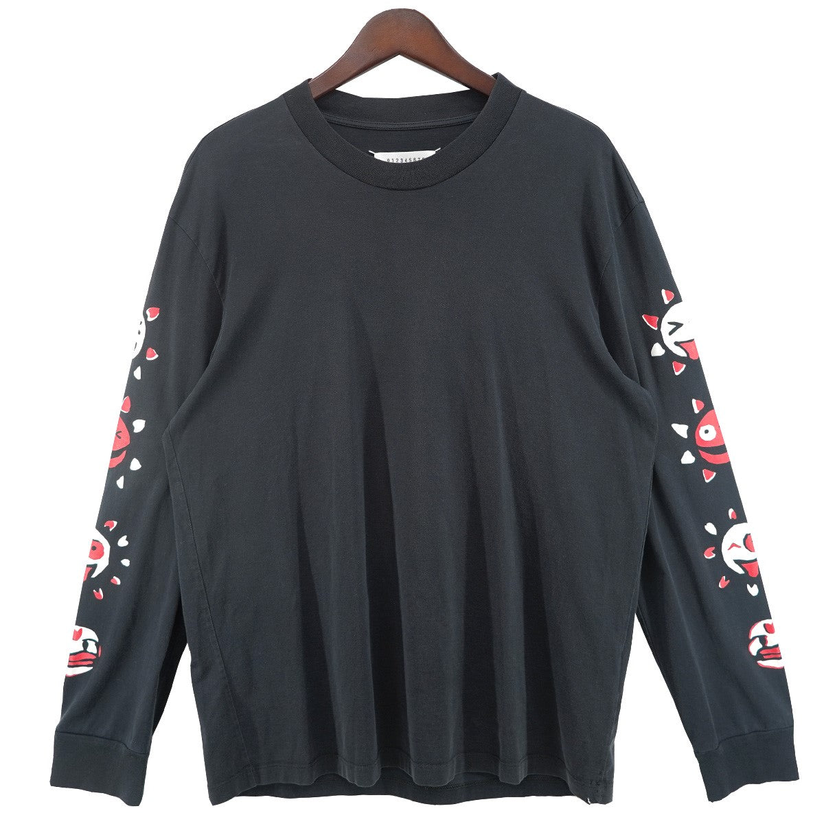 Maison Margiela 18SS Savage Print L／S Tee サベージ 太陽 袖プリント グラフィック四つタグ フォーステッチ ロングスリーブ 長袖 Tシャツ ロンT 古着・中古-1枚目のアイテム画像