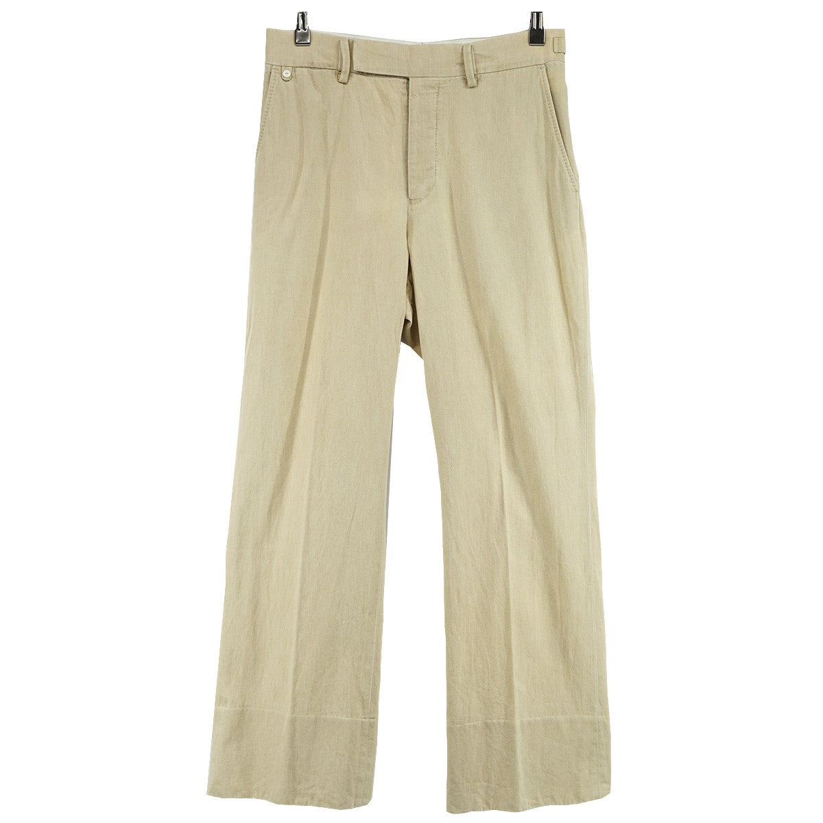 MAATEE＆SONS 25SS MARVERICK - L．Beige マーベリックダブルフック ボタンフライ バックル アジャスターベルト ユーロ ミリタリー トラウザーズ パンツ 古着・中古-1枚目のアイテム画像