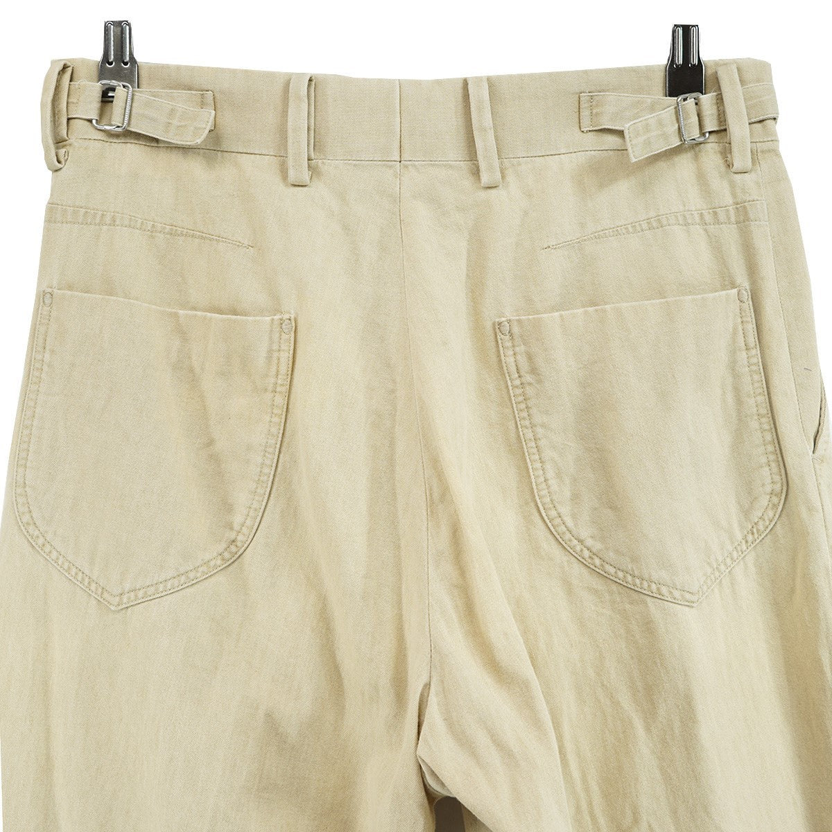 MAATEE＆SONS 25SS MARVERICK - L．Beige マーベリックダブルフック ボタンフライ バックル アジャスターベルト ユーロ ミリタリー トラウザーズ パンツ 古着・中古-5枚目のアイテム画像