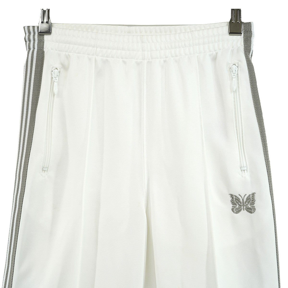 Needles×STUDIOUS 24SS Track Pant - Poly Smooth ポリスムース STUDIOUS別注モデルコンシール ファスナー ポケット パピヨン ロゴ刺繍 ナロー トラック ライン イージー パンツ 古着・中古-2枚目のアイテム画像