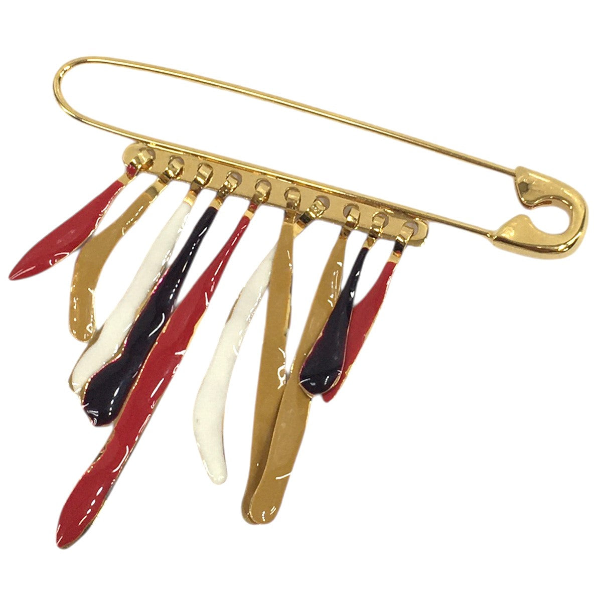 MARNI(マルニ) 21SS Gold-tone charm safety pin brooch安全ピン