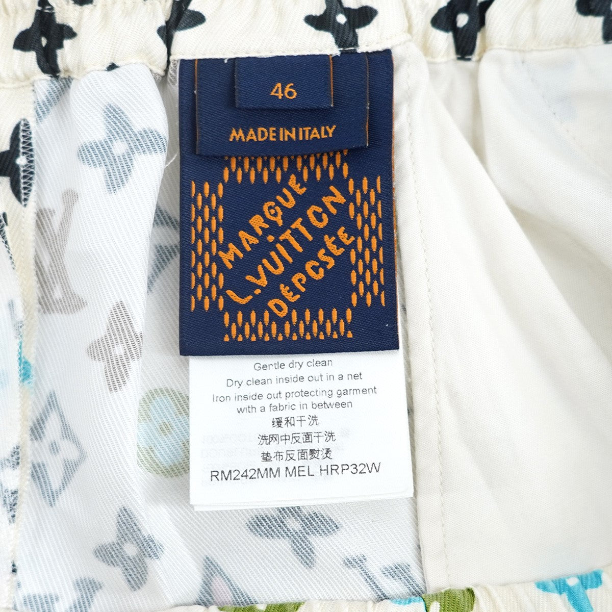 24SS Monogram Printed Silk Shortsモノグラムプリント シルク ショーツ ハーフパンツ