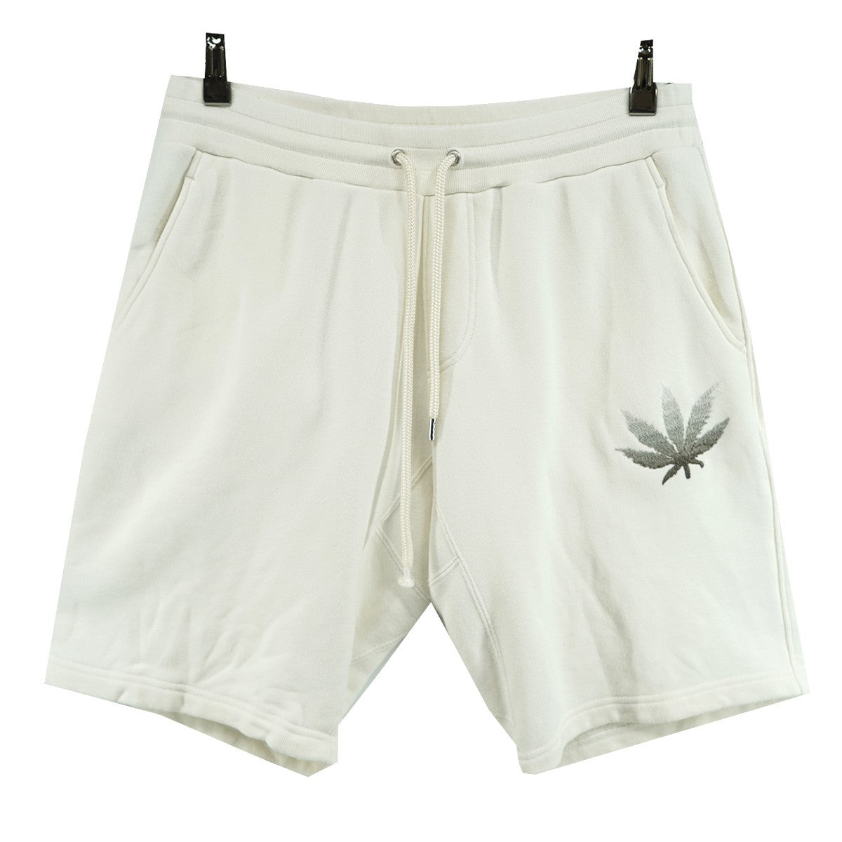 1piu1uguale3×lucien pellat-finet 22SS LEAF SWEAT SHORTS コラボ スビン混 リーフ 大麻草ロゴ グラデーション 刺繍 イージー スウェット ショーツ ハーフパンツ 古着・中古-1枚目のアイテム画像